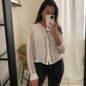 White button down blouse